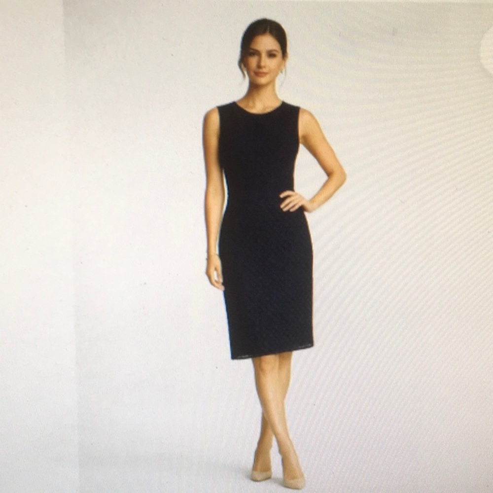ANN TAYLOR/NAVY”MIDNIGHT SKY”LACE SLEEVELESS SHIFT DRESS/NEW